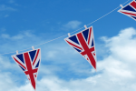 Union Flag Bunting with blue sky behind