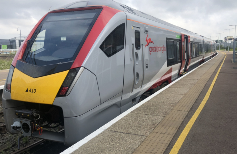 A Greater Anglia train at Great Yarmouth station