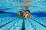Swimmer underwated in pool