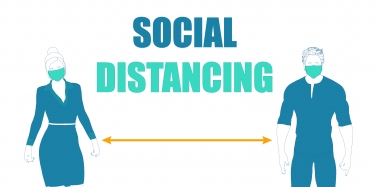 Graphic of social distancing