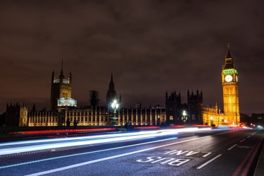 House of Parliament in London at night time