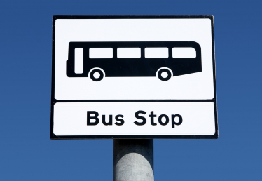 Close up of bus stop sign