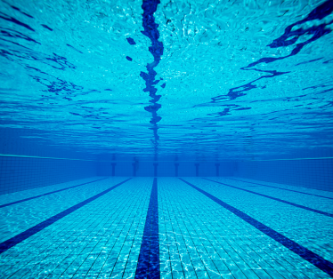 Underwater view of swimming pool